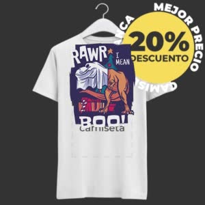 Camiseta T-Rex Fantasma - Camiseta blanca con logo