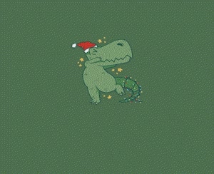 Camiseta Dinosaurio Navideño - Camiseta para con logo