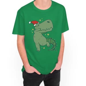 Camiseta Dinosaurio Navideño - Camiseta verdekelly con logo