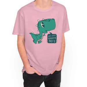 Camiseta Lindo Bebe Dinosaurio - Camiseta rosa con logo