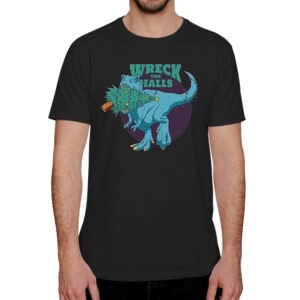 Camiseta Navidad T-Rex - Camiseta negra con logo