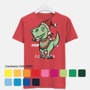 Camiseta Dinosaurio Navideño En Suéter - Camiseta COLORES con logo