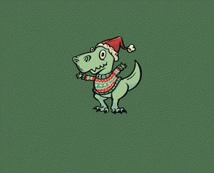 Camiseta Dinosaurio Navideño En Suéter - camisetas-para-amigas-e1718309363367