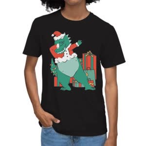 Camiseta Dinosaurio Con Regalos - Camiseta negra con logo