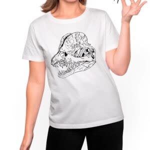 Camiseta Dilofosaurio - Camiseta blanca con logo