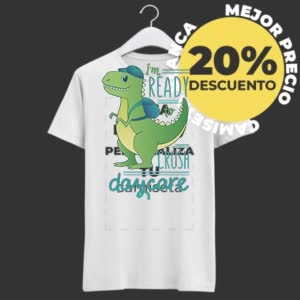 Camiseta Estudiante De Dinosaurios - Camiseta blanca con logo