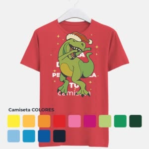 Camiseta Feliz Santa Dinosaurio - Camiseta COLORES con logo