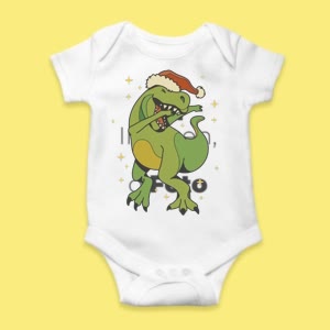 Camiseta Feliz Santa Dinosaurio - custom-baby-body-450x450