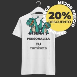 Camiseta Dinosaurios - Camiseta blanca con logo