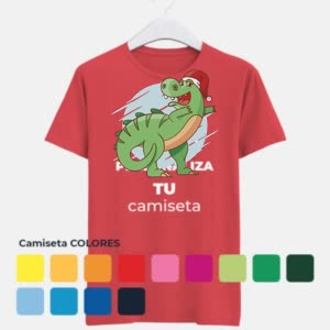 Camiseta Bailando Santa Dinosaurio - Camiseta COLORES con logo