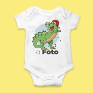 Camiseta Bailando Santa Dinosaurio - custom-baby-body-450x450