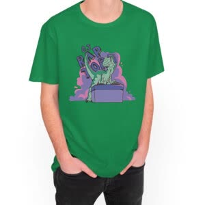 Camiseta Dinosaurio DJ - Camiseta verdekelly con logo