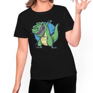 Camiseta T-Rex Enojado - Camiseta negra con logo