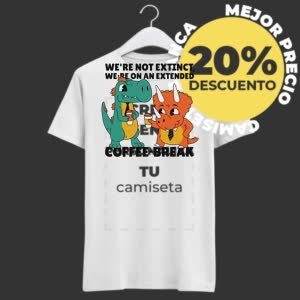 Camiseta Pausa Para El Café De Dinosaurios - Camiseta blanca con logo