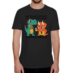 Camiseta Pausa Para El Café De Dinosaurios - Camiseta negra con logo