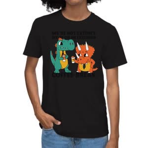 Camiseta Pausa Para El Café De Dinosaurios - Camiseta negra con logo