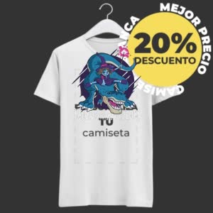 Camiseta Bruja En T-Rex - Camiseta blanca con logo