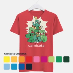 Camiseta Dinosaurios Navideños De Dibujos Animados - Camiseta COLORES con logo