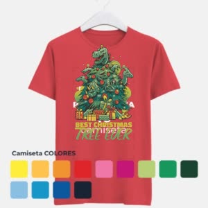 Camiseta árbol De Navidad De Dinosaurios - Camiseta COLORES con logo