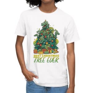 Camiseta árbol De Navidad De Dinosaurios - Camiseta blanca con logo