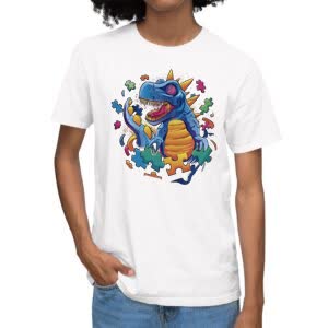 Camiseta Dinosaurio Rompecabezas - Camiseta blanca con logo