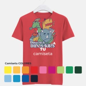 Camiseta Mazmorras De Dinosaurios - Camiseta COLORES con logo