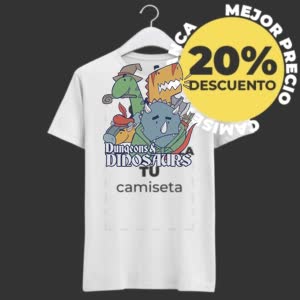 Camiseta Mazmorras De Dinosaurios - Camiseta blanca con logo