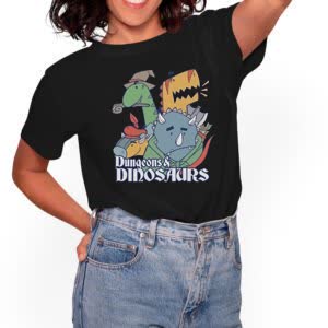 Camiseta Mazmorras De Dinosaurios - Camiseta negra con logo