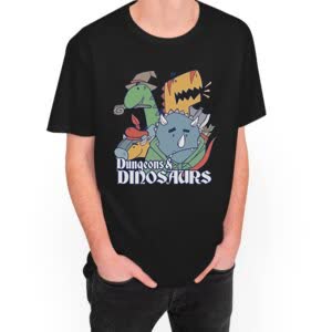 Camiseta Mazmorras De Dinosaurios - Camiseta negra con logo