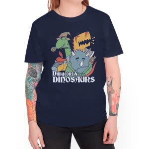 Camiseta Mazmorras De Dinosaurios - Camiseta marino con logo