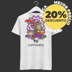 Camiseta Dinosaurio Con Tambor - Camiseta blanca con logo