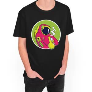 Camiseta Astronauta BONG 420 - Camiseta negra con logo