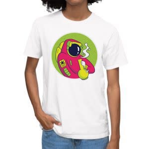 Camiseta Astronauta BONG 420 - Camiseta blanca con logo