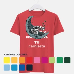 Camiseta Astronauta escabando la Luna - Camiseta COLORES con logo