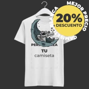 Camiseta Astronauta escabando la Luna - Camiseta blanca con logo