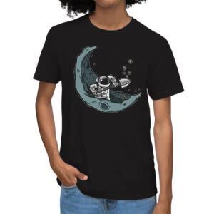 Camiseta Astronauta escabando la Luna - Camiseta negra con logo