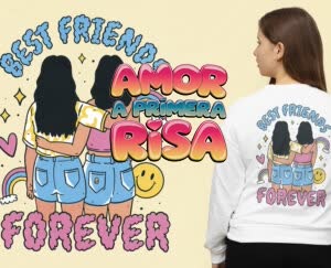 Camiseta Amor a primera Risa - camisetas-para-amigas-e1718309363367