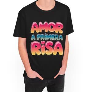 Camiseta Amor a primera Risa - Camiseta negra con logo