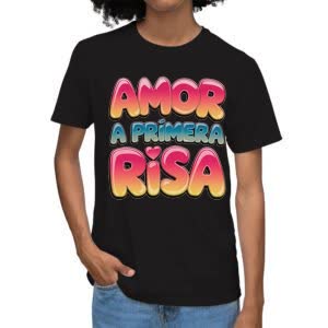 Camiseta Amor a primera Risa - Camiseta negra con logo