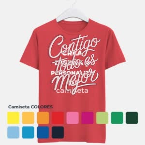 Camiseta Contigo todo es mejor - Camiseta COLORES con logo