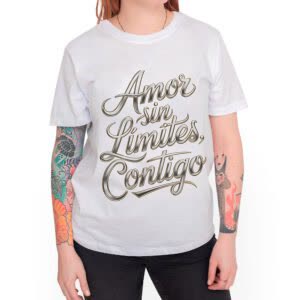 Camiseta Amor sin Limites - Camiseta blanca con logo