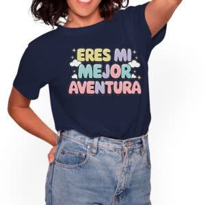 Camiseta Eres mi mejor aventura - Camiseta azul con logo