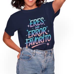 Camiseta Eres mi error Favorito - Camiseta azul con logo