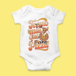 Camiseta Te amo más que a la Pizza - custom-baby-body-450x450