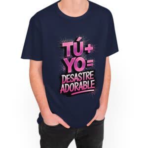 Camiseta Tú + Yo Desastre adorable - Camiseta marino con logo