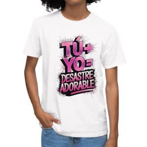 Camiseta Tú + Yo Desastre adorable - Camiseta blanca con logo