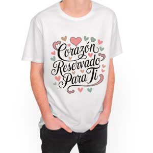 Camiseta Corazón reservado para ti - Camiseta blanca con logo