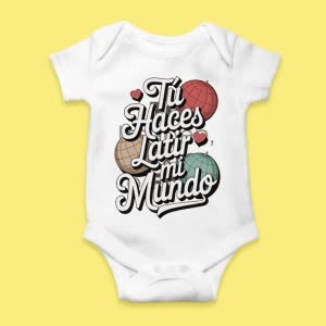 Camiseta Tu haces latir mi mundo - custom-baby-body-450x450