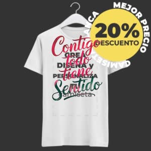 Camiseta Contigo todo tiene sentido - Camiseta blanca con logo