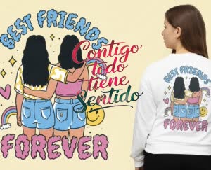 Camiseta Contigo todo tiene sentido - camisetas-para-amigas-e1718309363367